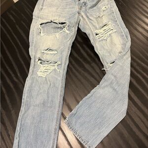 American Eagle Outfitters Women’s Light Blue Ripped Skinny Jeans